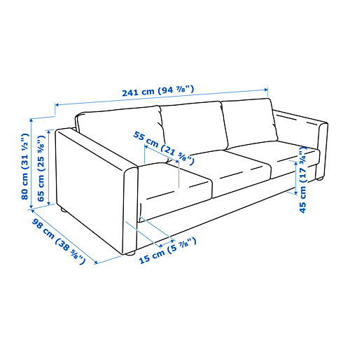Measurement Illustration - VIMLE sofa