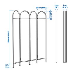 Measurement Illustration - GRÅFJÄLLET room divider