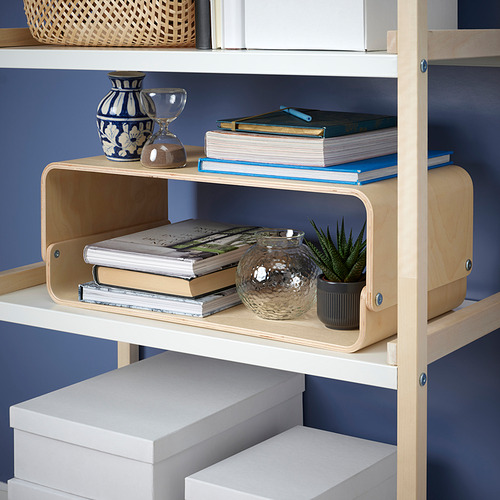 Soporte de monitor de madera VATTENKAR en estante, soporte de monitor para ergonomía, sostiene libros y artículos pequeños.