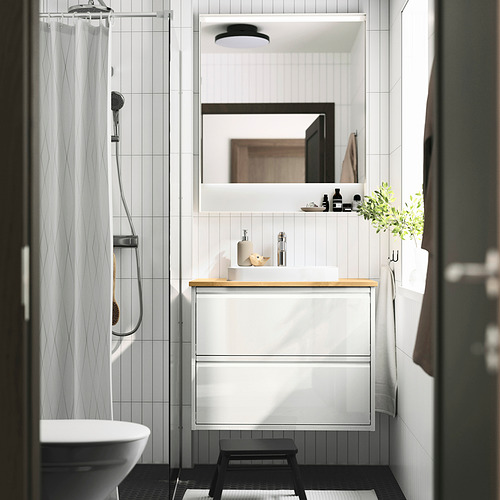 ÄNGSJÖN / BACKSJÖN, Mueble de baño con lavabo y cajones. 2 de 8 abrir diálogo