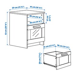 Measurement Illustration - BRIMNES nightstand