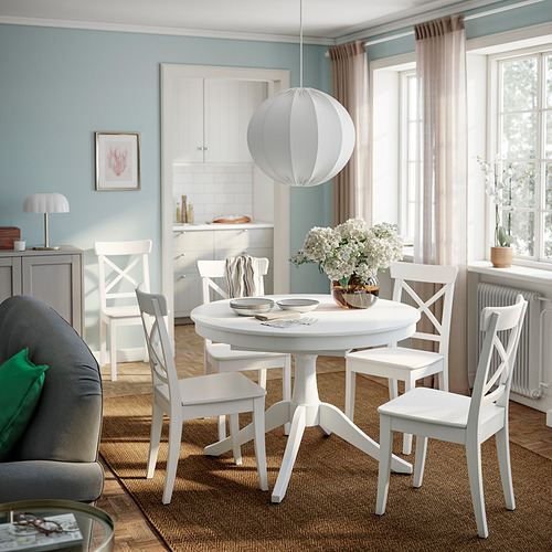 ROSENTORP, mesa de comedor extensible redonda. 3 de 8 abrir diálogo