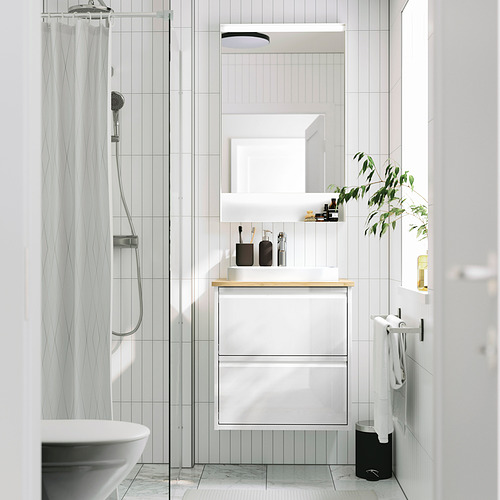 ÄNGSJÖN / BACKSJÖN, Bathroom vanity with drawers and sink. 2 of 8 open dialog