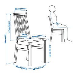 Ilustración de medidas - ÅLHULT silla