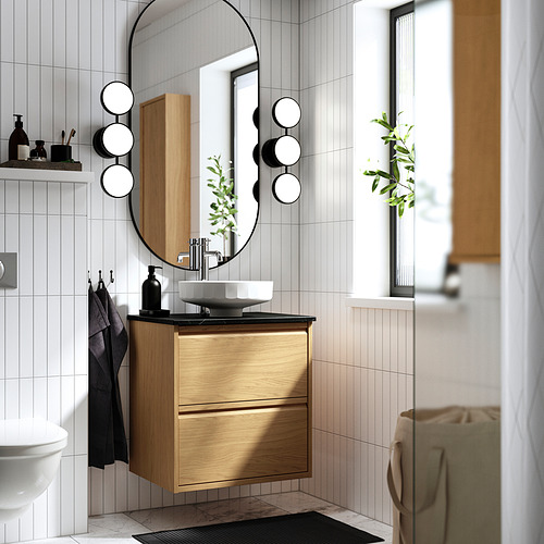 ÄNGSJÖN / LERSJÖN, Bathroom vanity with drawers and sink. 2 of 8 open dialog