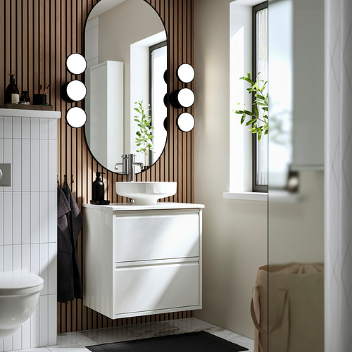 ÄNGSJÖN / LERSJÖN, Mueble de baño con lavabo y cajones. 2 de 8 abrir diálogo