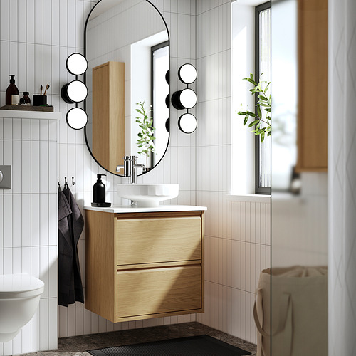 ÄNGSJÖN / LERSJÖN, Mueble de baño con lavabo y cajones. 2 de 8 abrir diálogo