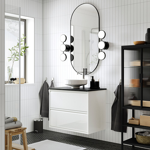 ÄNGSJÖN / LERSJÖN, Bathroom vanity with drawers and sink. 2 of 8 open dialog