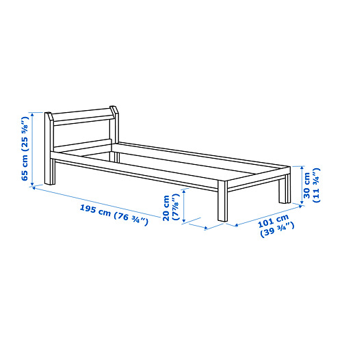 Measurement Illustration - NEIDEN bed Twin