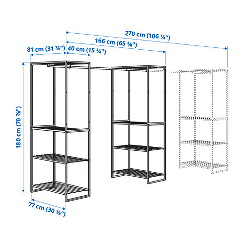 JOSTEIN, shelving unit with clothes rod. 5 of 5 open dialog