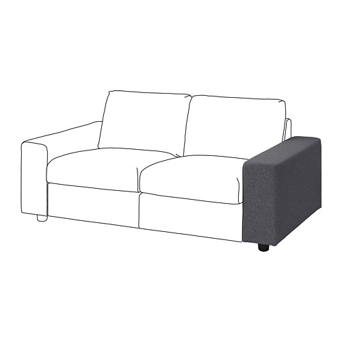 Sofá VIMLE, gris, poliéster, forma moderna, diseño minimalista.