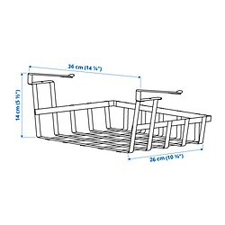 Measurement Illustration - PÅLYCKE clip-on basket