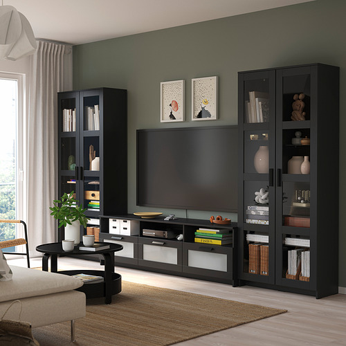 BRIMNES, mueble TV puertas vidrio. 2 de 7 abrir diálogo