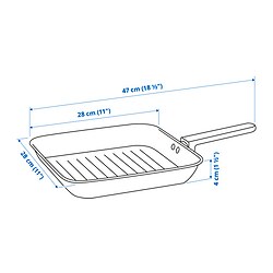 Ilustración de medidas - MIDDAGSMAT Parrilla