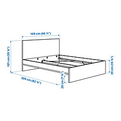 Ilustración de medidas - STORKLINTA estructura de cama