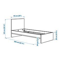 Ilustración de medidas - STORKLINTA estructura de cama