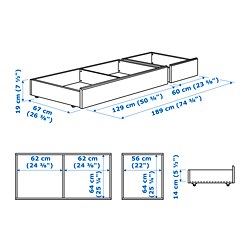 Measurement Illustration - SONGESAND underbed storage box, set of 2