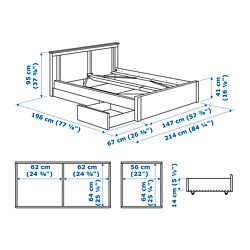 Measurement Illustration - SONGESAND bed Full