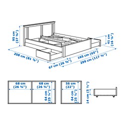 Measurement Illustration - SONGESAND bed Queen
