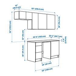 Measurement Illustration - KNOXHULT kitchen