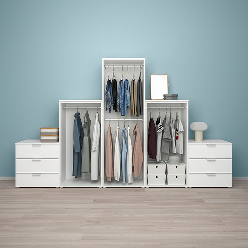 PLATSA, wardrobe with 3 doors and 6 drawers. 2 of 4 open dialog