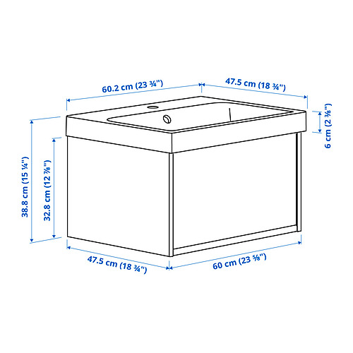 ÄNGSJÖN / BACKSJÖN, Bathroom vanity with drawer. 7 of 7 open dialog