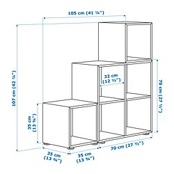 Measurement Illustration - EKET shelf with feet