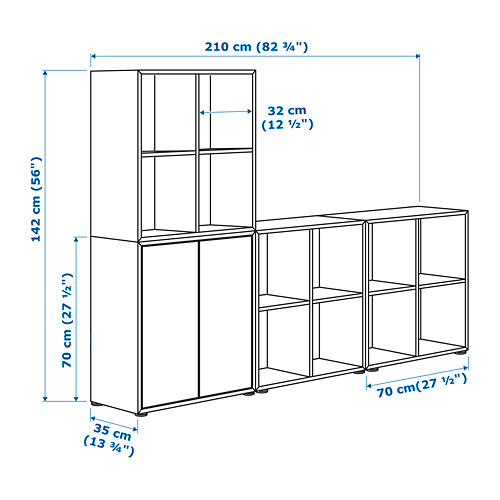 Illustration with measurements for the product: EKET.