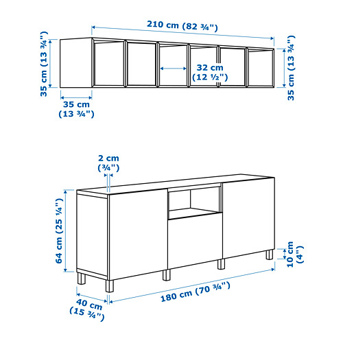 BESTÅ / EKET, TV storage combination with drawer runner, push-open. 4 of 4 open dialog