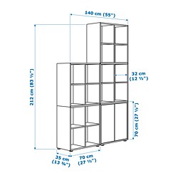 Measurement Illustration - EKET storage cabinet with 2 doors