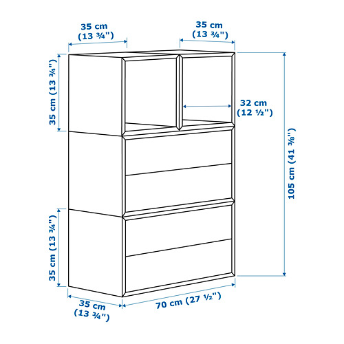EKET, wall mounted cabinet with drawers. 4 of 4 open dialog