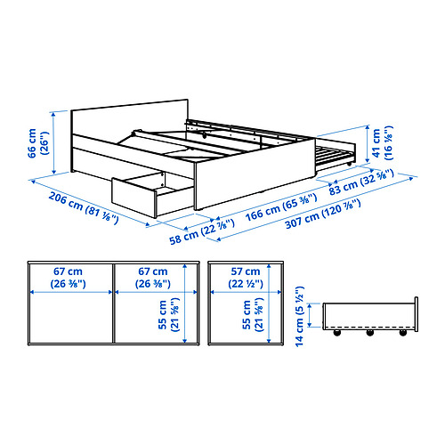 VIHALS, Cama con 2 cajones y 1 cama nido. 10 de 10 abrir diálogo