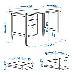 Ilustración de medidas - GULLABERG escritorio
