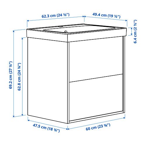 HAVBÄCK / ORRSJÖN, mueble de lavabo con cajones/lavabo. 7 de 7 abrir diálogo