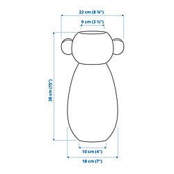 Ilustración de medidas - IKEA PS 2026 florero / jarrón