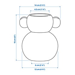 Ilustración de medidas - IKEA PS 2026 florero / jarrón