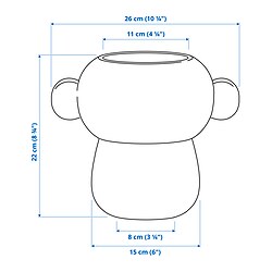 Ilustración de medidas - IKEA PS 2026 florero / jarrón