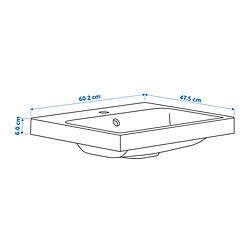 Ilustración de medidas - BACKSJÖN lavabo con sifón
