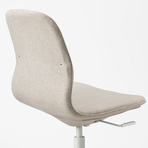 Silla de oficina moderna con asiento y respaldo de tela, altura ajustable y función de inclinación.