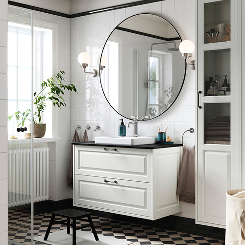 TÄNNFORSEN / ORRSJÖN, bathroom vanity w/ drawers and sink. 2 of 8 open dialog