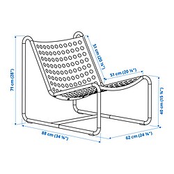 Ilustración de medidas - SKOGSÖN sillón de exterior