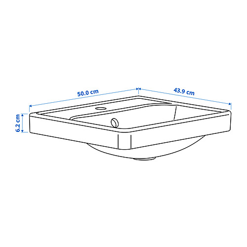 ORRSJÖN, semi-recessed sink with water trap. 3 of 3 open dialog