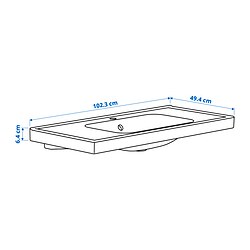 Ilustración de medidas - ORRSJÖN lavabo con sifón