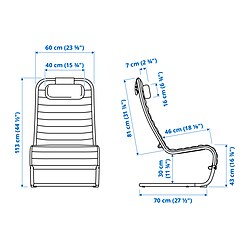 Measurement Illustration - YXSTABY gaming lounge chair