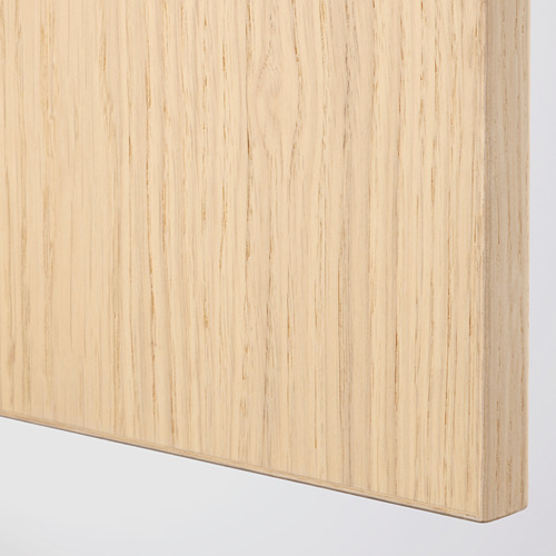Primer plano de un panel de madera liso de color claro con textura de grano visible y borde redondeado, que muestra un acabado de alta calidad.