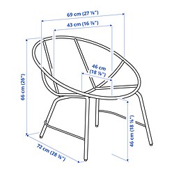 Ilustración de medidas - ORRESLÄTT sillón