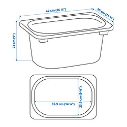 Ilustración de medidas - TROFAST caja