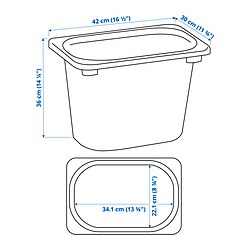 Ilustración de medidas - TROFAST caja