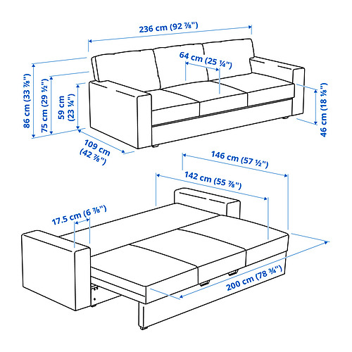 BÅRSLÖV, sofá cama 3 plazas. 9 de 9 abrir diálogo