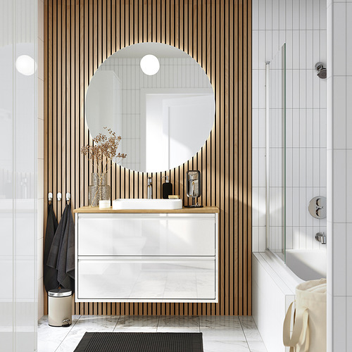 FAXÄLVEN, mirror with built-in LED lighting. 2 of 3 open dialog
